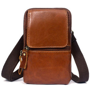 Brown leather side bag